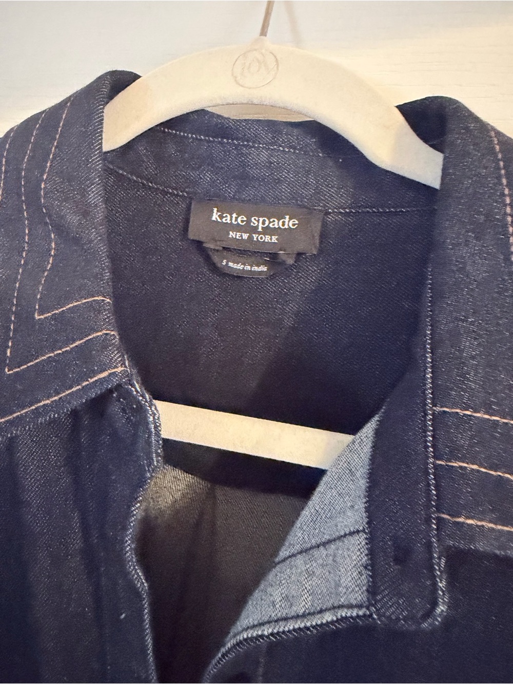 kate spade Dark Blue Denim Jacket with Contrast Stitching